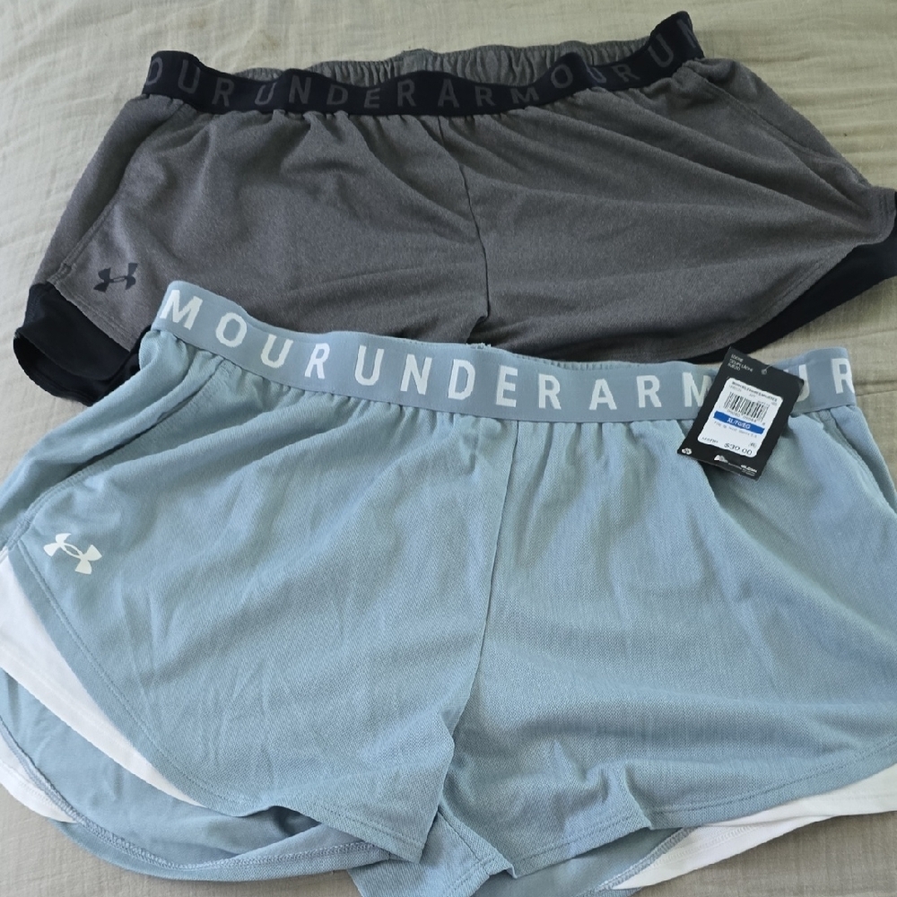 Under Armour Gray and Blue Athletic Shorts